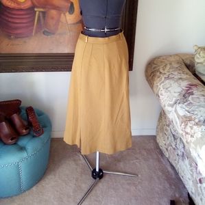 Vintage Wool Skirt With Leather Accents